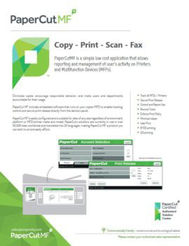 Ecoprintq Cover, Papercut MF, Advanced Office Copiers, Cleveland, Akron, Ohio, OH, Copier, Printer, MFP, Sharp, Kyocera, KIP, HP, Brother