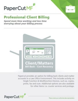 Professional Client Billing Cover, Papercut MF, Advanced Office Copiers, Cleveland, Akron, Ohio, OH, Copier, Printer, MFP, Sharp, Kyocera, KIP, HP, Brother